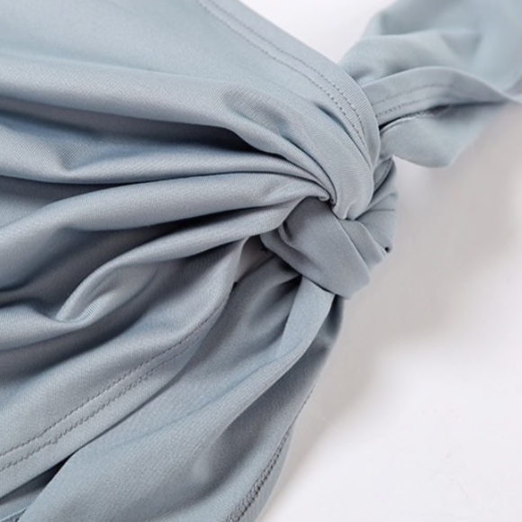 NEW! PEWTER GRAY BLUE CO ORD BIKINI SWIMSUIT SET - Picture 11 of 14